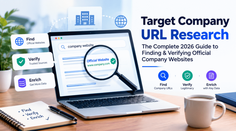 target company URL research